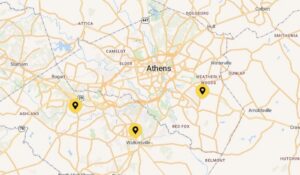 Area map of Athens, GA